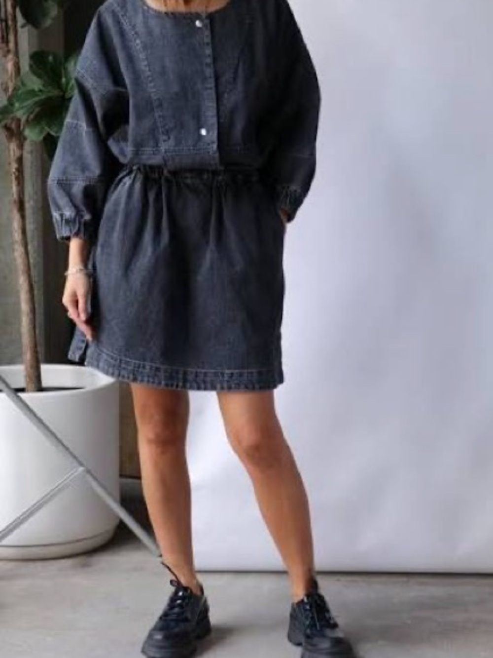 Rachel Comey Holt Dress in washed black denim - size 2